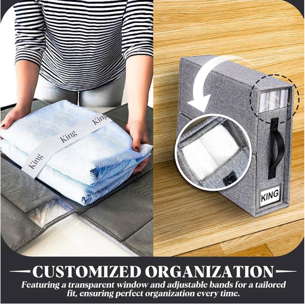 2-Pack Linen Closet Organizer with Zipper for Queen or King - Picture 4 of 4